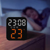Simple Temperature Display Clock Three Alarm Clock Porch Wall Clock(Orange Lamp)