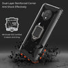 For OnePlus 7T Carbon Fiber Protective Case with 360 Degree Rotating Ring Holder(Black)