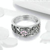 Fashion 925 Sterling Silver Daisy Flower Finger Rings for Women Wedding Engagement Jewelry, Ring Size:7