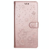 For Huawei Y9a Cat Bee Embossing Pattern Shockproof Horizontal Flip Leather Case with Holder & Card Slots & Wallet(Rose Gold)