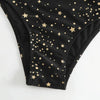 Woman Sexy Star Gilding One Piece Bikini Swimsuit, Size:XL(Black)