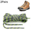 2 Pairs Round High Density Weaving Shoe Laces Outdoor Hiking Slip Rope Sneakers Boot Shoelace, Length:120cm(Dark Gray-Green)