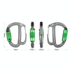 XINDA HH-9767 H-type Climbing Rappelling Friction Lock Descenders Safety Buckle Lock(Gray+Green Nut)