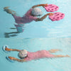 1pair Adult Children Swimming Hand Grip Floating Board Thickened Water Beater Board, Color: Oval Dark Blue