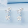 S925 Sterling Silver Platinum Plated Five-pointed Star Earrings(BSE996)