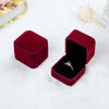 3 PCS Wedding Jewelry Accessories Square Velvet Jewelry Box Jewelry Display Case Gift Boxes Ring Earrings Box(Jujube red)