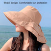 8062 Women Summer Neck Protection Sunscreen Hat Large Brim Fisherman Hat(Pink)