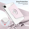 For iPad Air 13 2024 / Pro 12.9 2022 360 Rotation Detachable Clear Acrylic Leather Tablet Case(Pink)