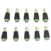 10x Green Power to BNC Female Adapters CCTV Camera Connector