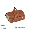 Multifunctional Jewelry Glasses Storage Box Small Grain PU Leather Handmade Glasses Case,Model: L6402 (Brown)