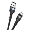 IVON CA88 12W 2.4A USB to 8 Pin Nylon Braid Fast Charge Data Cable, Cable Length: 1m (Black)