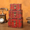 Antique Square Jewelry Storage Box Film And Television Props Wooden BoxSpecification 3 PCS / Set Retro Three-digit Lock