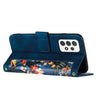 For Samsung Galaxy A23 5G / 4G Floral Pattern Leather Phone Case with Lanyard(Dark Blue)