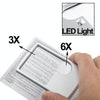 1 LED Illuminated Credit Card Design 6X / 3X Jewelry Magnifier(Silver)