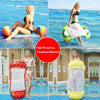 Fruit Style Inflatable Floating Row Hammock Pool Lounge Chair with Backrest, Color: Kiwi