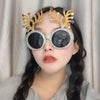 Christmas Weird Glasses Personalized Christmas Hair Clip, Color: Glitter Deer Antlers
