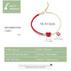 S925 Sterling Silver Red Rope Cute Cow Women Bracelet Jewelry