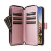For Samsung Galaxy A25 Nine-card Slots Zipper Wallet Bag Leather Phone Case(Rose Gold)