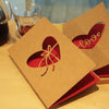 Retro Kraft Paper Hollowed Love Greeting Card Valentine Day Message Card(Carnation)