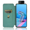 For Asus Zenfone 7 ZS670KS / ZenFone 7 Pro ZS671KS Carbon Fiber Texture Horizontal Flip TPU + PC + PU Leather Case with Card Slot(Green)