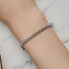 S925 Sterling Silver Platinum Plated Braided Basic Bracelet, Size: 17cm
