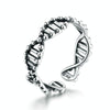 S925 Sterling Silver Ring Vintage Open Ring DNA Shape Ring