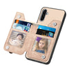 For Samsung Galaxy S25+ 5G Carbon Fiber Horizontal Flip Zipper Wallet Phone Case(Khaki)