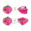 Strawberry Pet Bed - Foldable Plush House/Nest, Pink, Large