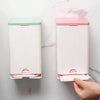 Bathroom Wall-mounted Sanitary Napkin Organizer Multifunctional Cotton Swab Tissue Box(Pink)