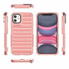 For iPhone 11 High Transparency TPU Hybrid PC Airbag Phone Case(Peach Red)