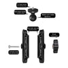 9cm Connecting Rod 20mm Ball Head Motorcycle Rearview Mirror Fixed Mount Holder with Tripod Adapter & Screw for GoPro, Insta360, DJI and Other Action Cameras(Black)