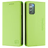 For Samsung Galaxy Note20 RC01 Dual-Folded Magnetic Suction RFID Leather Phone Case(Grass Green)