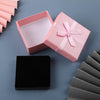 10 PCS Bowknot Jewelry Gift Box Square Jewelry Paper Packaging Box, Specification: 9x9x4cm(Pink)