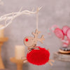 Christmas Tree Wooden Plush Elk Pendant Festival Decorations(Red)