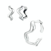 Sterling Silver Simple Wavy Earrings Ring Set