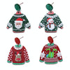1pair Sweater Christmas Earrings Cute Elk Snowman  Earstuds, Color: Gift Box Red