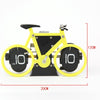 HY-F087 Retro Bicycle Shape Automatic Flip Home Decorative Turning Clock(Yellow)