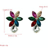 1 Pair Color Diamond Ear Clip Personality Simple Ice Flower Earrings Girl Heart Sweet Earrings(White)
