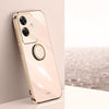 For Realme Note 60 4G XINLI Straight Edge 6D Electroplate TPU Phone Case with Ring Holder(Pink)