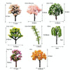 5pcs Micro Landscape Ornaments Simulated Christmas Trees Succulent Accessories Materials, Style: Yellow Flowers Green Background