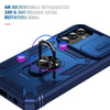 For Samsung Galaxy S25+ 5G Sliding Camshield TPU Hybrid PC Phone Case with Holder(Navy Blue)