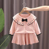Autumn And Winter Girls Sweater + Half Skirt Knitted Set, Size: 130cm(Pink)
