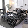 Luxury Bedding Black Marble Pattern Set Sanded Printed Quilt Cover Pillowcase, Size:175x220cm(Marble - Black)