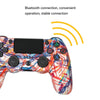 For PS4 Wireless Bluetooth Game Controller With Light Strip Dual Vibration Game Handle(Flame)