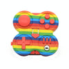 Decompression Handle Fidget Cube Dice Decompression Finger Sports Toy(Four-page Handle - Rainbow)