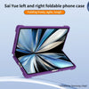 For Samsung Galaxy Z Fold5 CD Texture 360 Degree Rotating Holder MagSafe Phone Case(Purple)