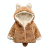 Winter Children Cartoon Animal Shape Plus Velvet Warm Hooded Jacket, Kid Size:110cm(Brown)