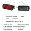 BAIJIALI SY-918 Solar Emergency Radio Read U Disk Large Volume Speaker LED Light Portable Player(Black)