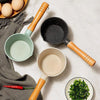 Medical Stone Deepened Mini Gas Special Oil Pan Butter Melting Soup Pot with Diversion Port(White)