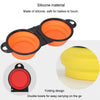 Collapsible Dog Travel Bowl, Silicone, Double, Orange